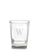 Monogrammed Square Double Old-Fashioned Glasses, Single-Initial, Set of 4