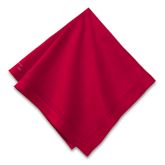 Monogrammed Hemstitched Linen Napkins, Crimson, Set of 4