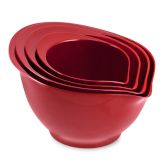Melamine 4-Piece Mixing Bowl Set, Red
