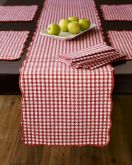 Gingham Boutis Runner, Red