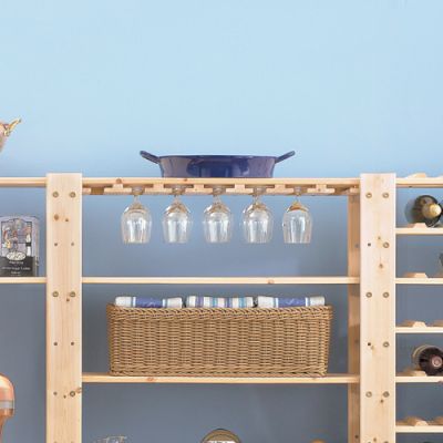 Steel-Reinforced Swedish Shelving Stemware Shelf