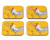 Rooster Français Hard Coasters, Dijon, Set of 4