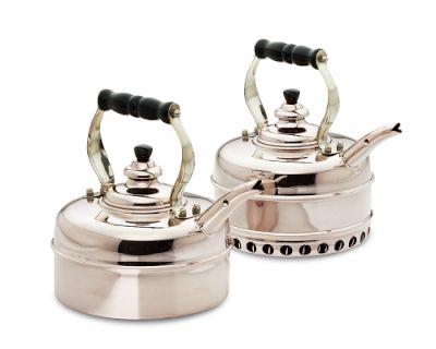 Windsor Whistling Teakettle, Chrome Flat-Based