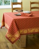 Marseille Tablecloth, Brick, 70" x 70"