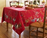 Rooster Français Tablecloth, Red, 70" x 90"