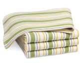 Seasonal Contrast Williams-Sonoma Striped Towel, Green/Yellow, Set of 4