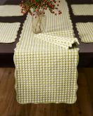 Gingham Boutis Runner, Green