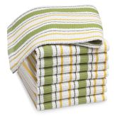 Seasonal Contrast Williams-Sonoma Striped Dishcloth, Green/Yellow, Set of 8