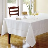Hemstitched Linen Tablecloth, White, 70" x 90"