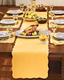 Gingham Boutis Runner, Yellow