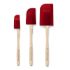 Plain Silicone Spatulas, Set of 3, Red