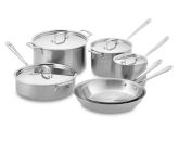 All-Clad d5 Brushed Stainless Steel 10-Piece Set, with Gift
