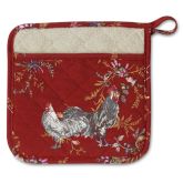 Rooster Français Pot Holder, Red