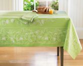 Lemon Jacquard Tablecloths, 70" x 90", Lime