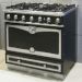 La Cornue Albertine Matte Black Stove with Satin Chrome