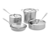 All-Clad d5 Brushed Stainless Steel 7-Piece Set, with Gift