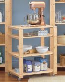 Swedish Wood Shelving-Utility Cart with Wheels