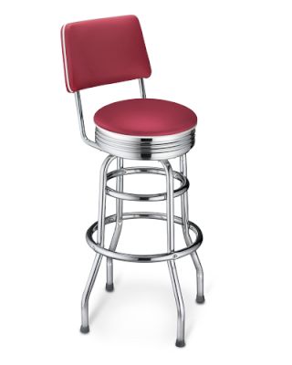 Cushion-Back Diner Stools, 30"