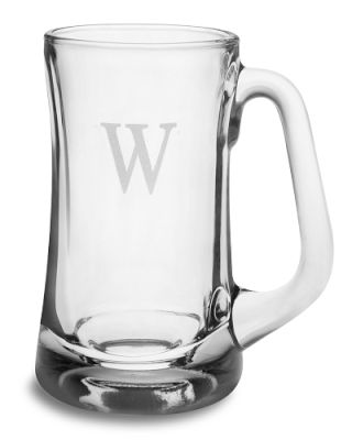 Monogrammed Beer Mugs, Single-Initial, Set of 4