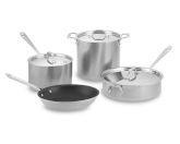 All-Clad d5 Brushed Stainless Steel Nonstick 7-Piece Set, with Gift