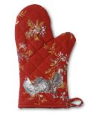 Rooster Français Oven Mitt, Red