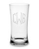 Monogrammed DuraClear® Large Tumblers, Clear, Triple-Initial, Set of 6