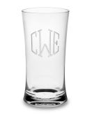Monogrammed DuraClear® Large Tumblers, Clear, Triple-Initial, Set of 6