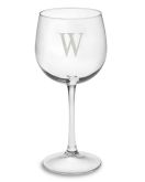 Monogrammed Red Wineglasses, Single-Initial, Set of 4