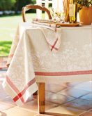 Farmer's Market Jacquard Tablecloth, 70"x 90", Red/Khaki