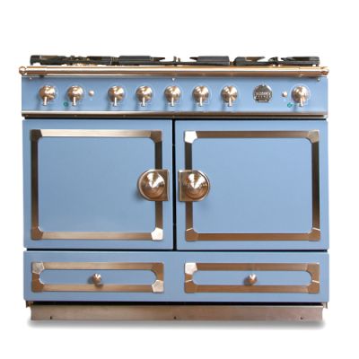 La Cornue CornuFé Stove, Provence Blue with Chrome