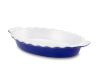 Emile Henry Ruffled Auberge Oval Baker, Large, Blue