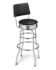 Cushion-Back Diner Stool, 30", Black