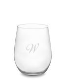 Monogrammed Riedel "O" Chardonnay Wine Tumblers, Single-Initial, Set of 2