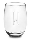 Monogrammed DuraClear® Osteria Stemless Red Wineglasses, Single-Initial, Set of 6