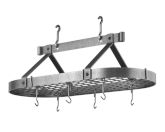 Enclume Three-Foot Oval Ceiling Rack, Hammered Steel