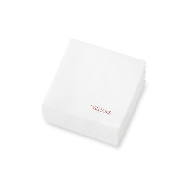 Personalized Beverage Napkins, Red Initials, Set of 100