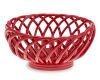 Oval Stoneware Bread Basket, Cherry Red