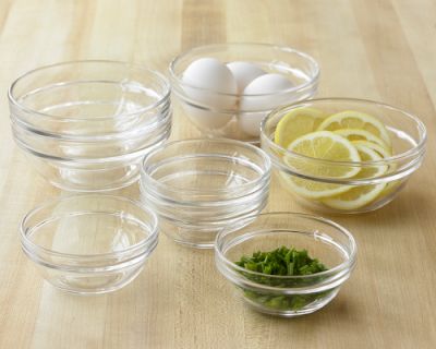 Glass Prep Bowls, Set of 8