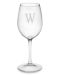 Monogrammed White Wineglasses, Single-Initial, Set of 4