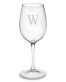 Monogrammed White Wineglasses, Single-Initial, Set of 4