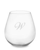 Monogrammed Riedel "O" Burgundy Wine Tumblers, Single-Initial, Set of 2