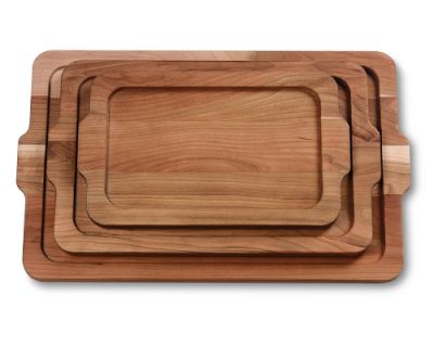 Cherry Wood Trays, Set of 3