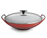 Le Creuset Wok with Glass Lid, Red
