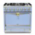 La Cornue Albertine Provence Blue Stove with Satin Chrome Polished Brass