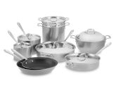 All-Clad d5 Brushed Stainless Steel Nonstick 15-Piece Set, with Gift