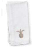 Embroidered Icon Hotel Napkins, Pineapple, Set of 4
