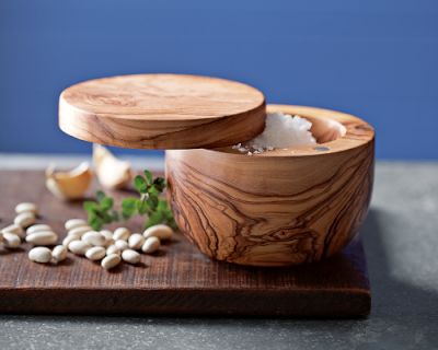 Olive Wood Salt Keeper