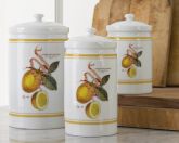 Botanical Lemon Canisters, Set of 3