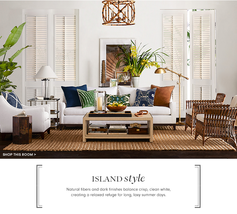 Island Style Furniture Decor Williams Sonoma Island Style Living Room