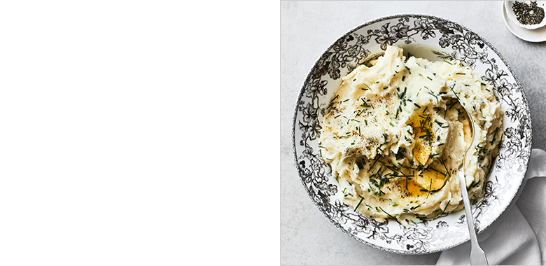 Mashed Potatoes with Herb-Infused Cream and Chives Mashed Potatoes with Herb-Infused Cream and Chives